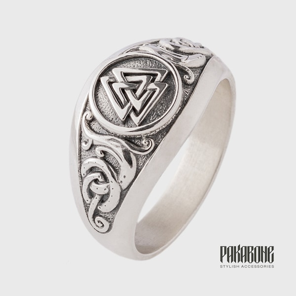 Viking Ring Valknut Jormungand Norse Style Viking Jewelry for Men and Women art. 001-222