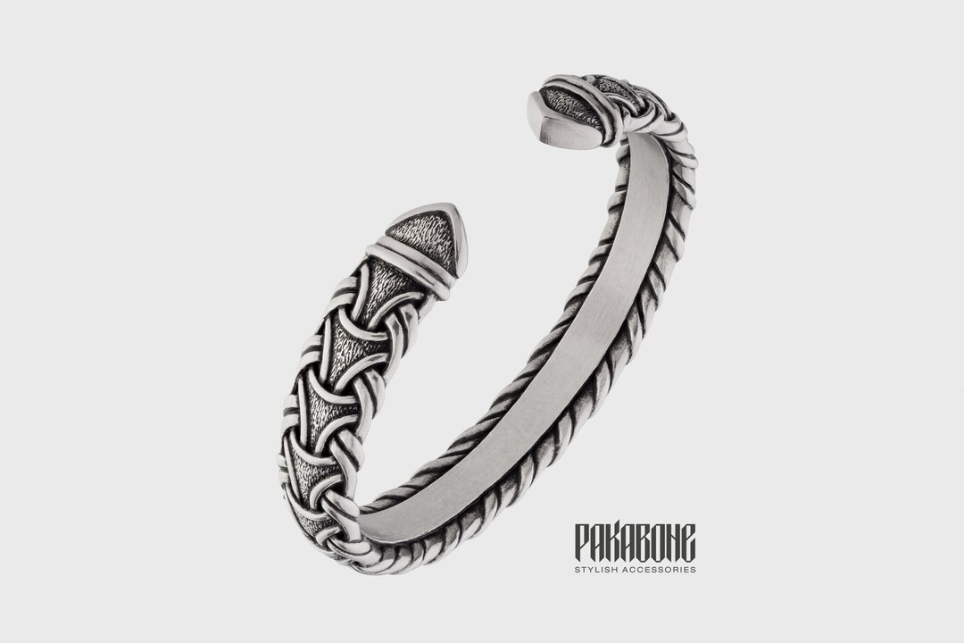 Viking Arm Ring With Traditional Scandinavian Pattern Etsy