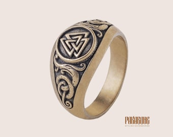 Anel Viking Valknut Jormungand, joia viking em estilo nórdico para homens e mulheres, art. 001-223