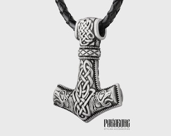 Extra Large Mjolnir Pendant, Viking Jewelry for Men, Thor's Hammer Necklace,Protection Norse Jewelry,  Yggdrasil Amulet, Mjolnir Pendant