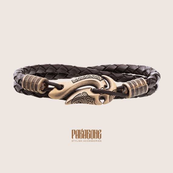 Ocean Bracelet Maori Armband With Fishing Hook Hei Matau for Men