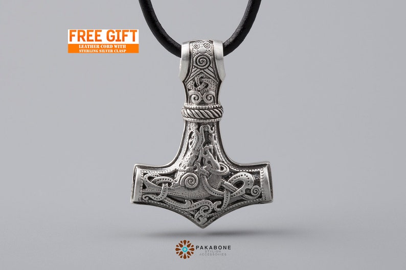 Handmade Tibetan Silver Viking Mjölnir Thor/'s Hammer Key Ring Norse God Mjöllnir