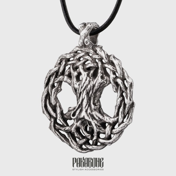 Pendentif Viking Yggdrasil pour hommes et femmes - Scandinavian Necklace World Tree - Viking Jewelry - 001-212