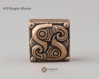 Hugin and Munin Bronze Charm For Viking Bracelet Midgard - Create Yourself Unique a Viking Bracelet Midgard  000-871