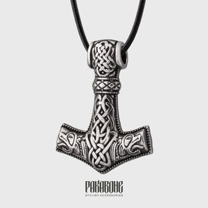 Mjolnir Pendant - Mjolnir Necklace - Thor&#39;s Hammer Necklace - Norse Jewelry - Viking Jewelry for Men Women - Nordic Necklace -  000-686