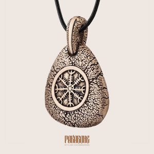 Viking Pendant Helm of Awe Norse Necklace Aegishjalmur Icelandic Magical Stave Symbol Of Protection Viking Jewelry Gift Men Women - 001-207