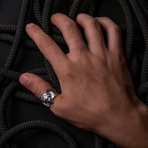 Viking Ring Odin's Raven - Crow Ring Norse Style - Viking Jewelry for Men Women art 001-221 image 7