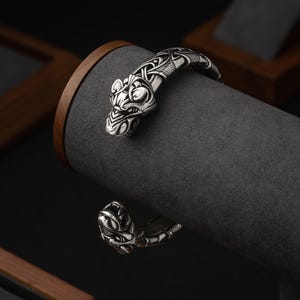 Viking Silver Bracelet Berserker - Norse Metal Arm Ring