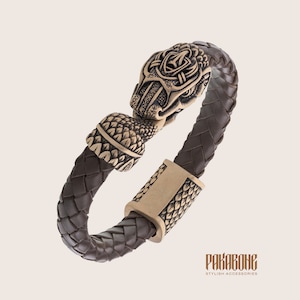 Viking Bracelet Jormungandr Wristband Ouroboros Norse Armband Viking Jewelry Scandinavian Midgard Serpent Nordic Jewelry art. 001-000