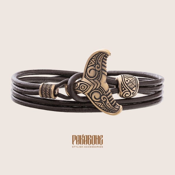 Bracelet Maori avec Queue de Baleine Muri Paraoa Brassard pour Hommes Femmes Polynésien Nautique Tribal Plage Océan Bijoux Cadeau pour Lui et Elle 001-583