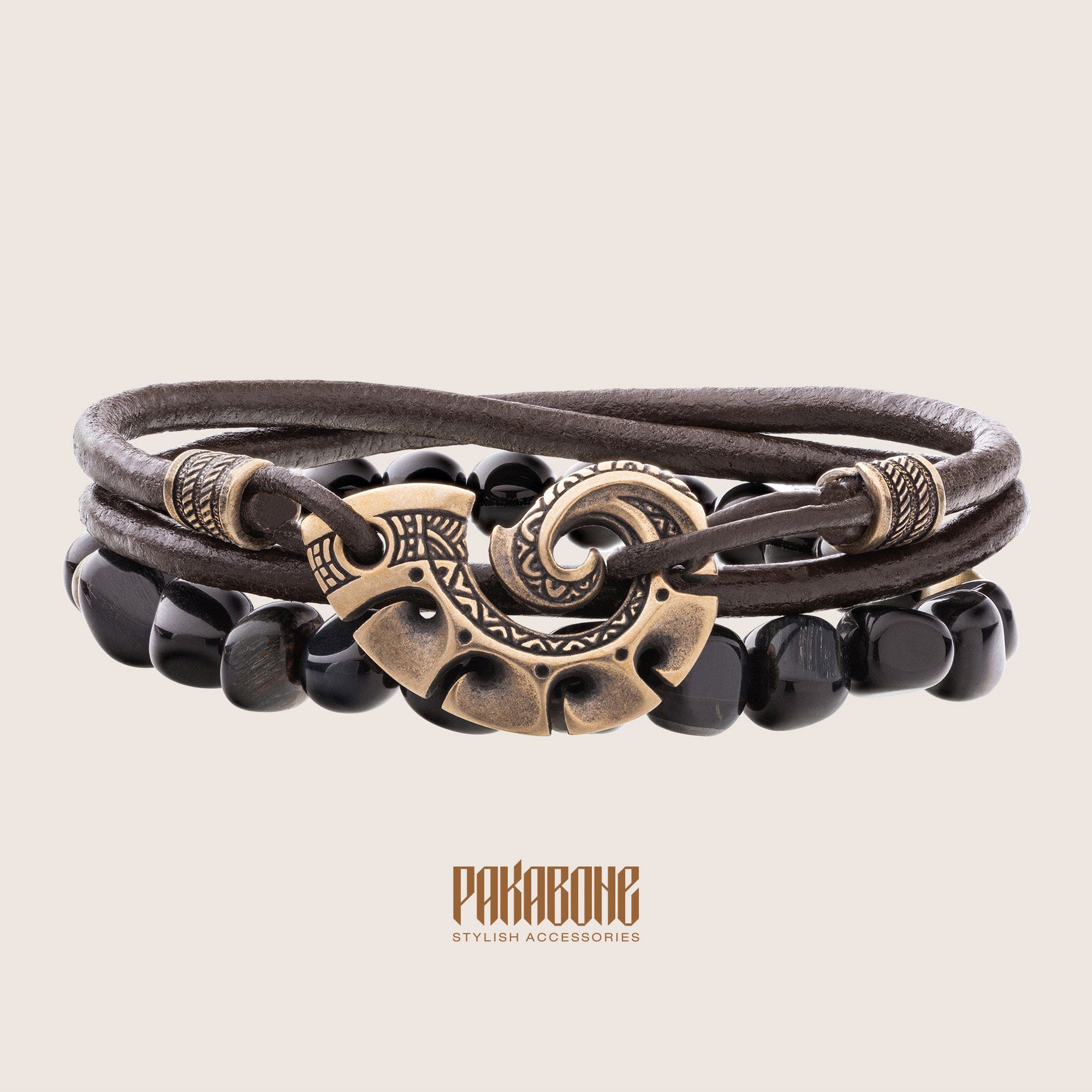 Leather Fish Hook Bracelet 