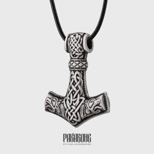 Thor&#39;s Hammer Pendant  Size Medium - Necklace Mjolnir - Viking Jewelry - Norse Art - Nordic necklace for Men Women - Norse Jewelry - 000-697