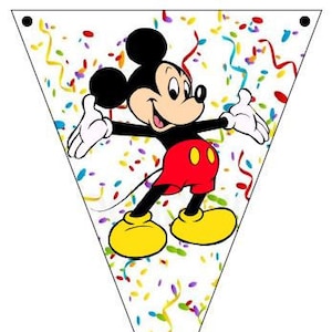 Mickey Mouse Happy Birthday Banner - PDF File, Mickey Birthday Banner, Disney Birthday Banner, Happy Birthday Banner