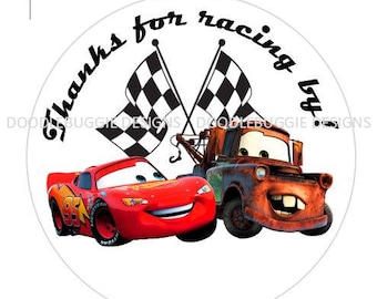 3" PDF DIGITAL FILE - Cars Favor Bag Stickers Without Personalization