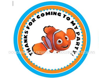 3" PDF DIGITAL FILE - Finding Nemo Favor Bag Stickers