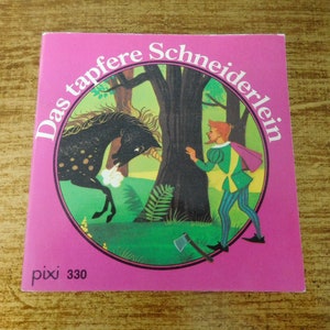 Libro per bambini, mini libro vintage, PIXI BOOK, Paperback, pixi Buch Nr. 330 Das tapfere Schneiderlein - PIXI-Serie 43, realizzato in Germania nel 1981
