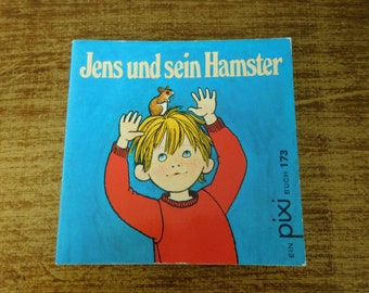 Libro infantil, minilibro vintage, PIXI BOOK, libro de bolsillo, libro Pixi n.° 173, Jens y su hámster - Serie PIXI 22, fabricado en Alemania en 1974.