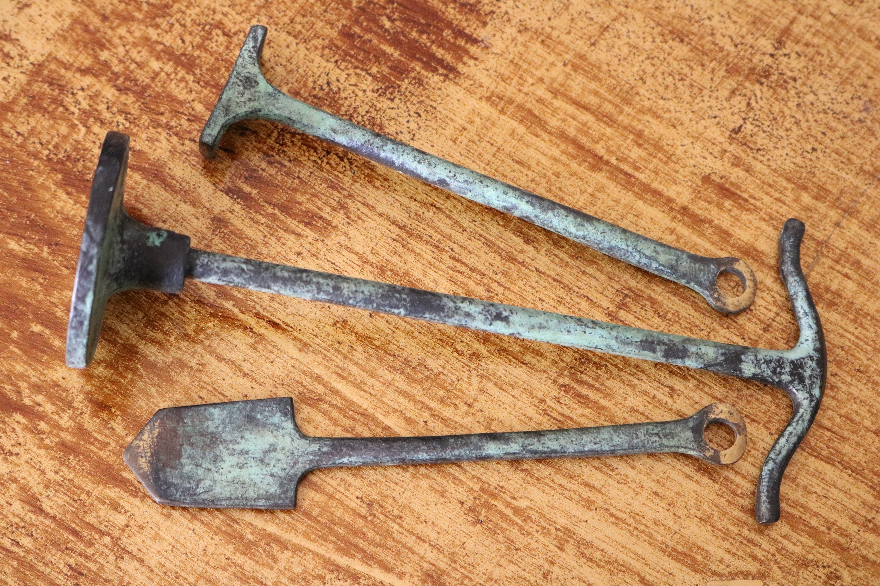 Time Out Instrument Rakes Vintage Garden Instruments, Brass Rake and Spade, Handmade, 1960s ...