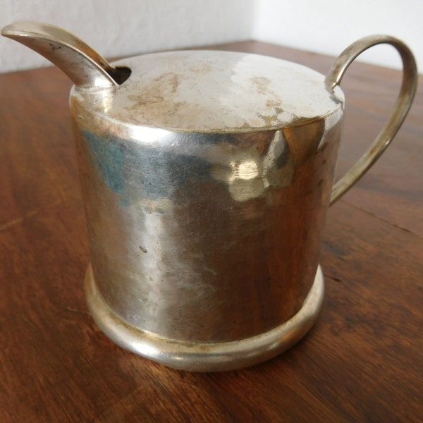 Vintage barware, Rare DBGM Silver Plated ART DECO Creamer // Made of brass, silver plated