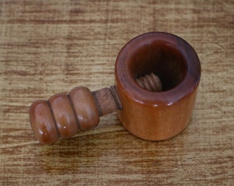 Nutcracker, Vintage wooden nutcracker, screw thread, Handmade Barware, 1970s, Handcarved, x-mas, Christmas