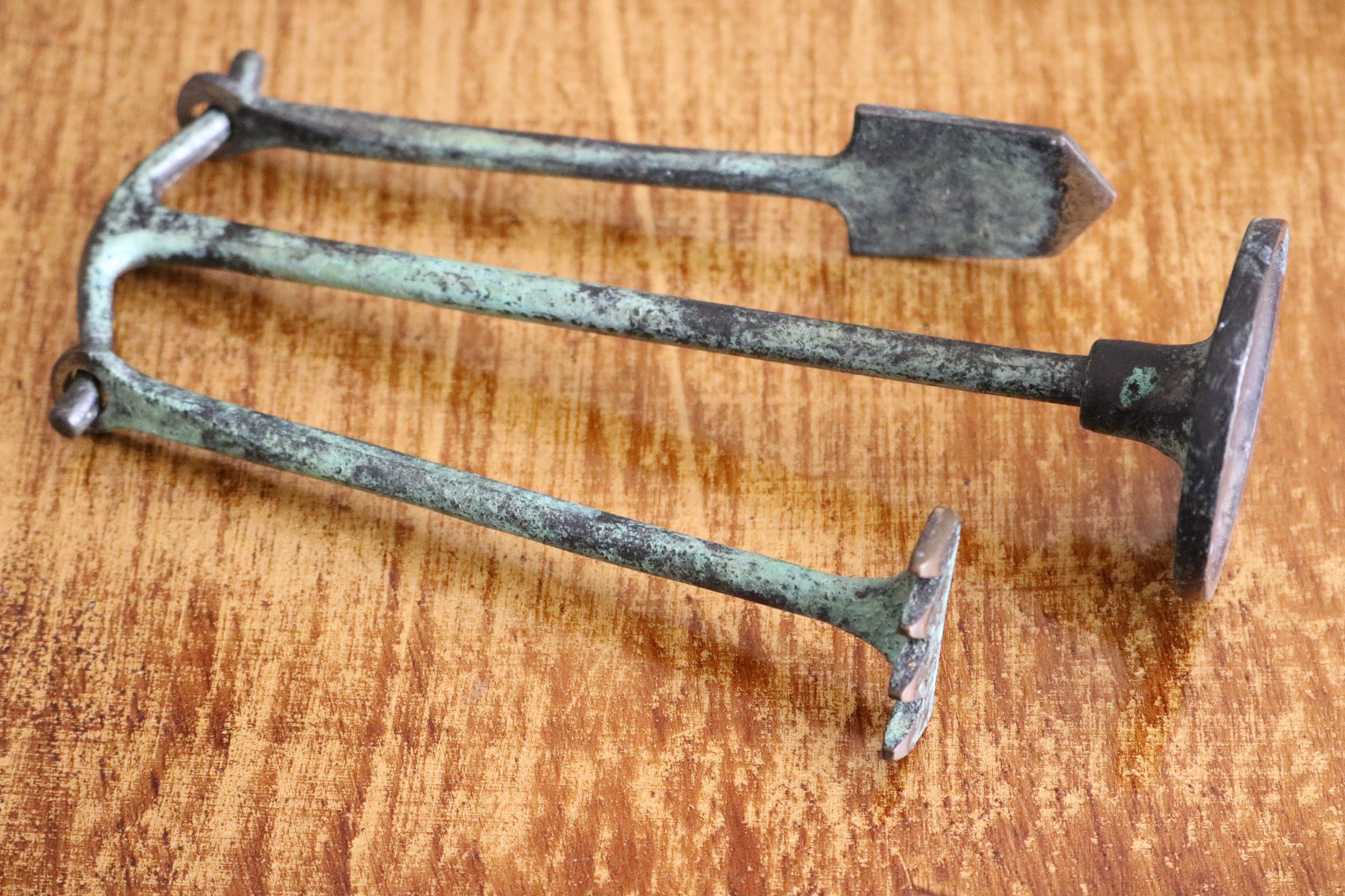 Time Out Instrument Rakes Vintage Garden Instruments, Brass Rake and Spade, Handmade, 1960s ...