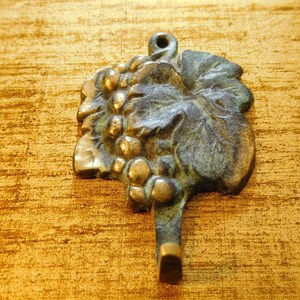 Vintage barware, Brass hook, wine grapes wall hook, hanger, made of brass (1/2)