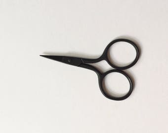 Tiny Premium Matte Black Embroidery Scissors - 2.5" Sheath Included