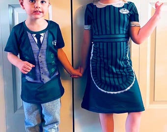 Kids Haunted Mansion Ghost Host Costume Shirt Dress