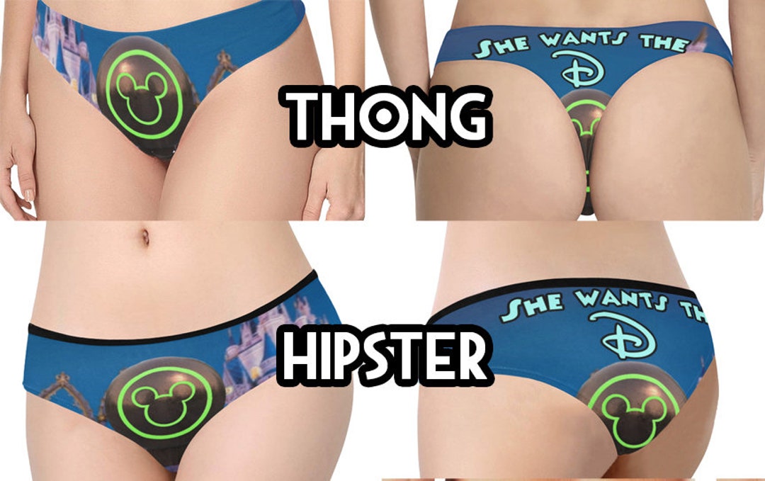 Disney Novelty Panties Fastpass Magicband Scanner Thong Hipster