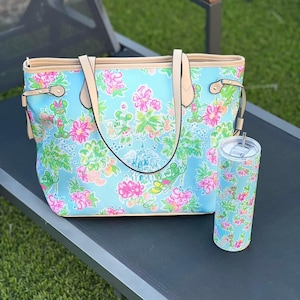 Blue Lily tote bag- FREE U.S. SHIPPING!