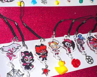 Hazbin Hotel Phone Charms Alastor Lucifer Rosie Vox Valentino Husk Baxter Abel Adam