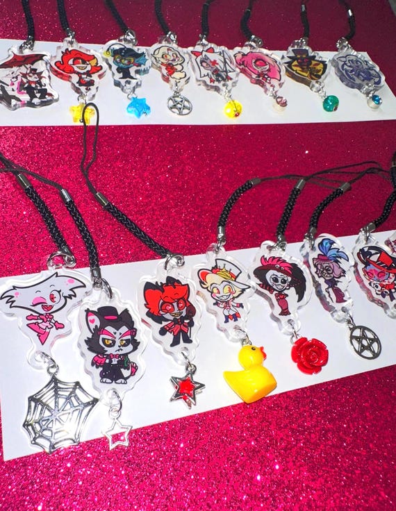 Hazbin Hotel Phone Charms Alastor Lucifer Rosie Vox Valentino Husk Baxter Abel Adam