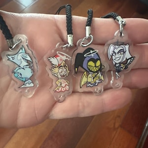 Hazbin Hotel Ohrringe Charlie Alastor Lucifer Morningstar Vox Valentino Bild 4