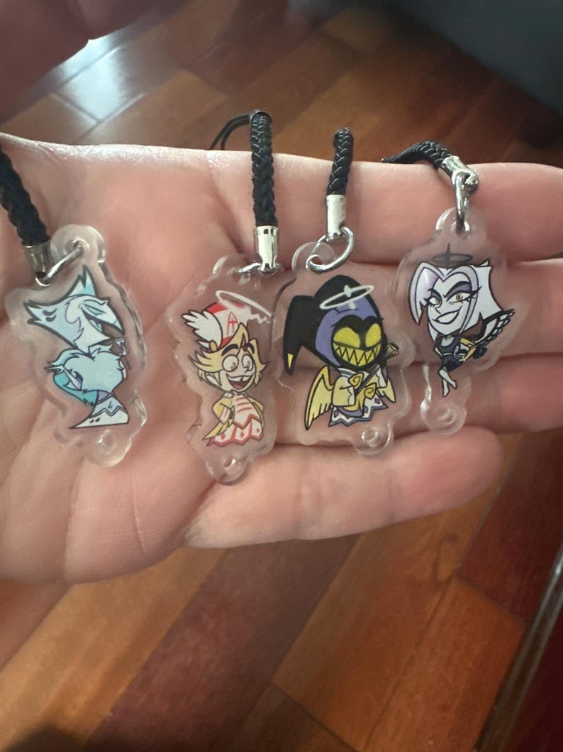 Hazbin Hotel Ohrringe Charlie Alastor Lucifer Morningstar Vox Valentino Bild 4