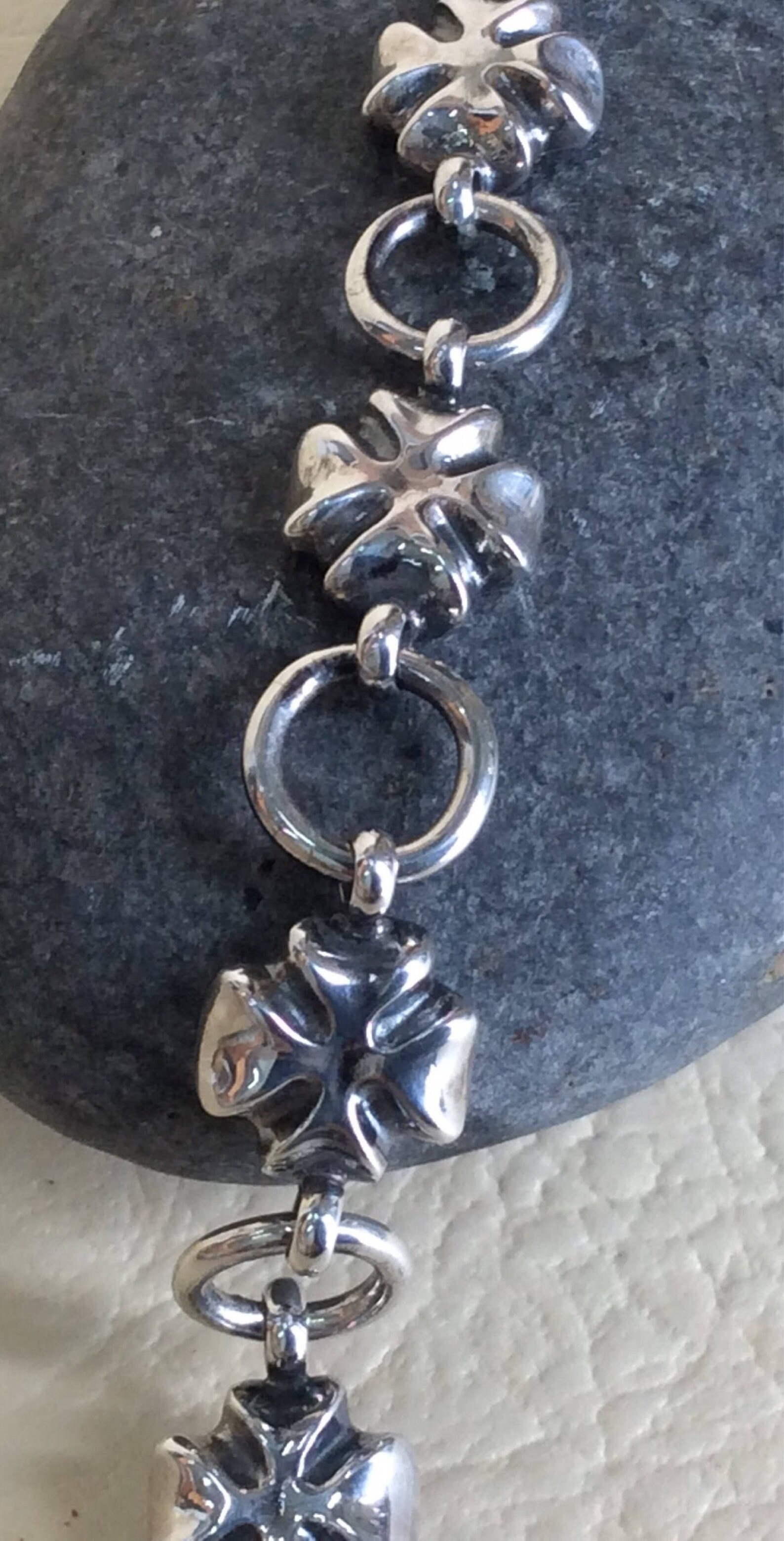 Four life clover link bracelet sterling silver linck Etsy