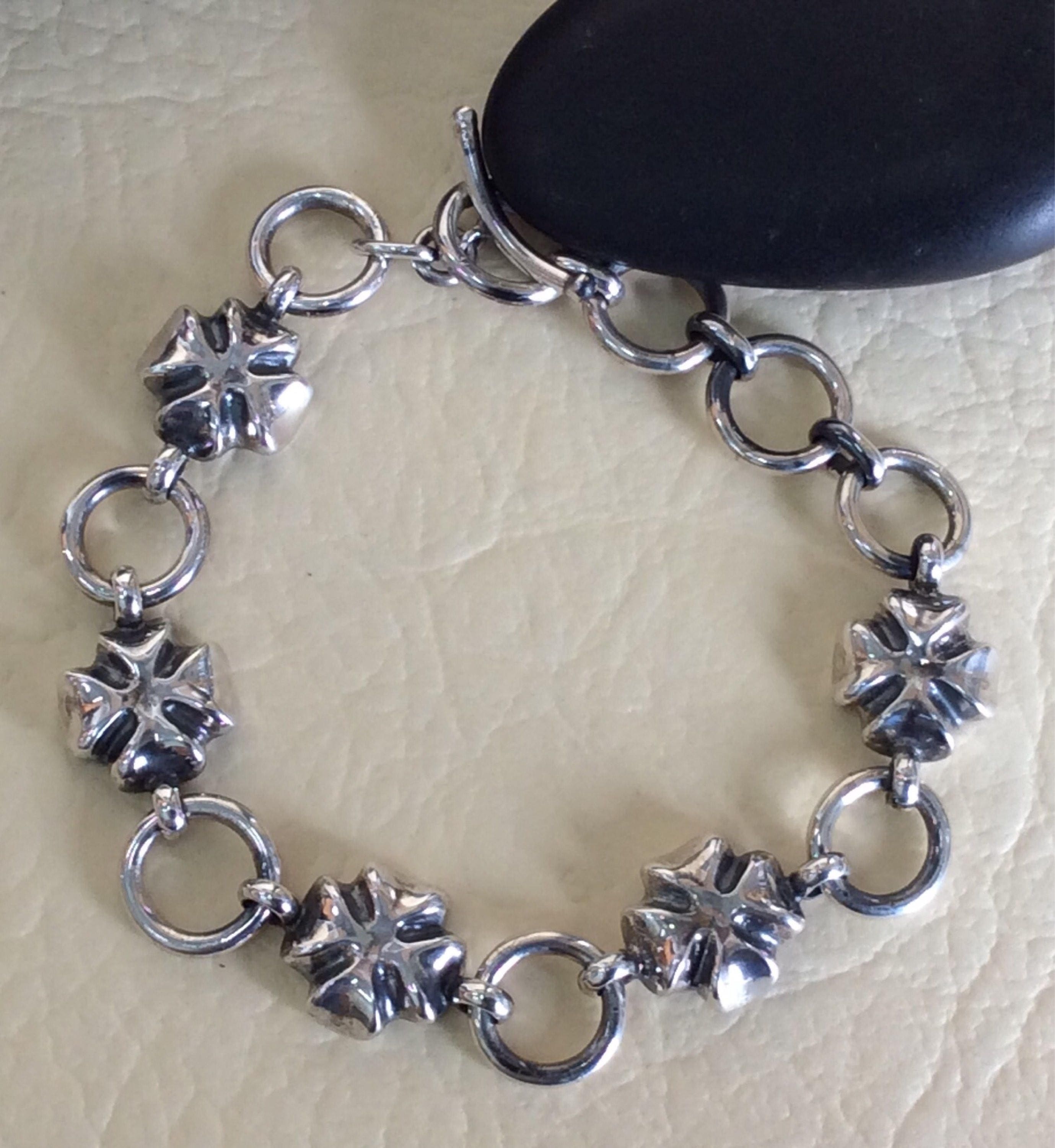 Four life clover link bracelet sterling silver linck Etsy