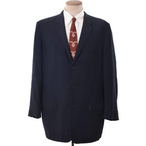 Vintage 1950s Palm Beach Navy Slub Sports Jacket - Size 41