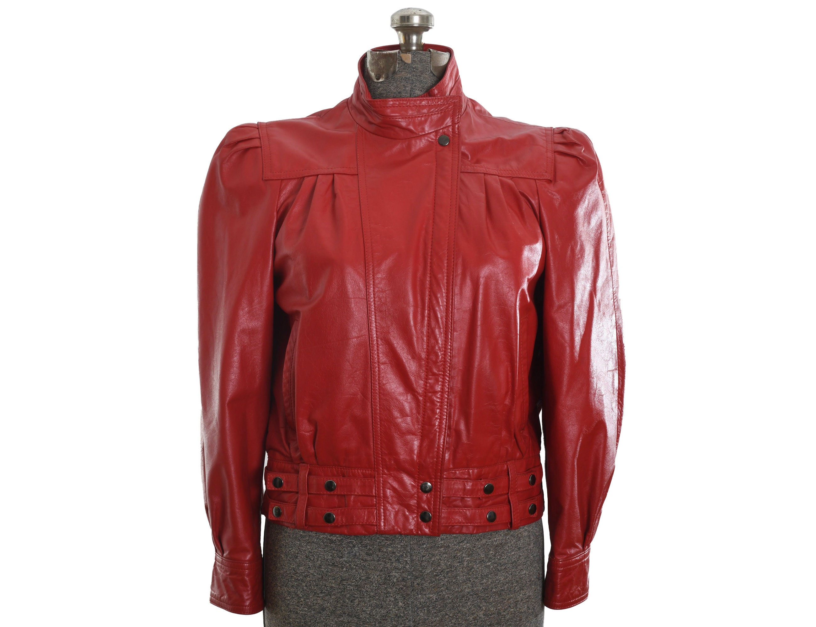 80s Leather Coat - Etsy