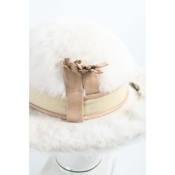 Vintage 1960s Schiaparelli Off White Plush Fur Fe… - image 8