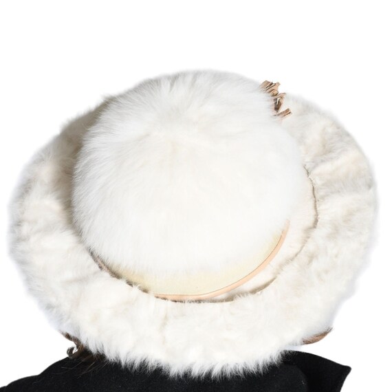 Vintage 1960s Schiaparelli Off White Plush Fur Fe… - image 4