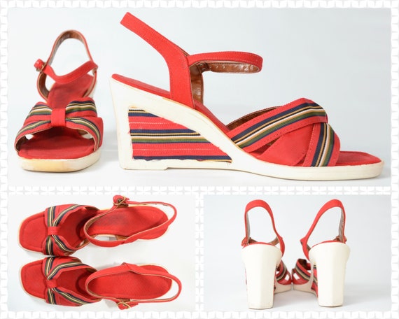 1970s Platform Wedge Sandals - Fanfare Brand - Tru