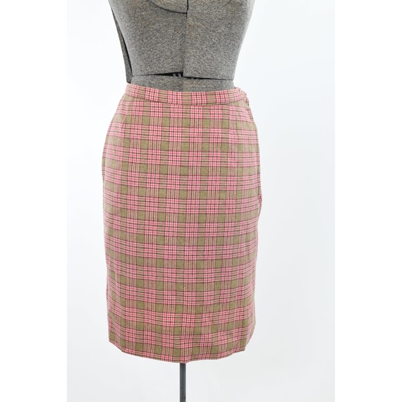 Vintage 1960s Small Pink Green Plaid Jacket Skirt Suit True Vintage 60s Wool Jacket Skirt Set Etsy UK