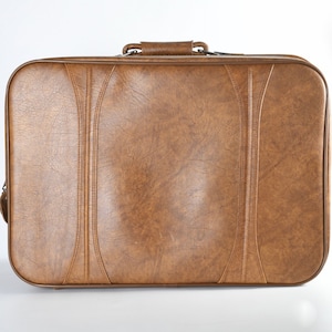 Vintage 70s American Tourister Brown Naugahyde Suitcase