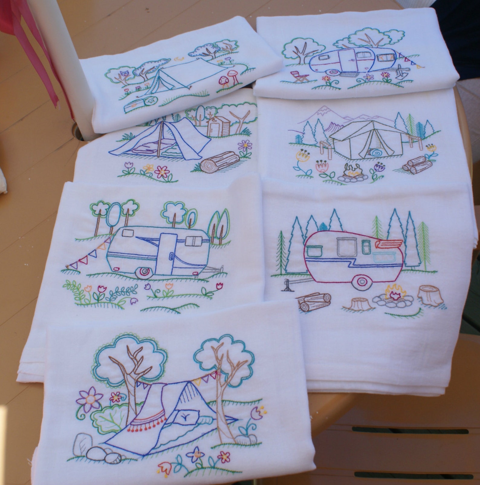 Happy Camper Dish Towels set of 7 Made to Order Etsy