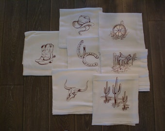 Western Dish Towels (Set of 7) - Made to Order