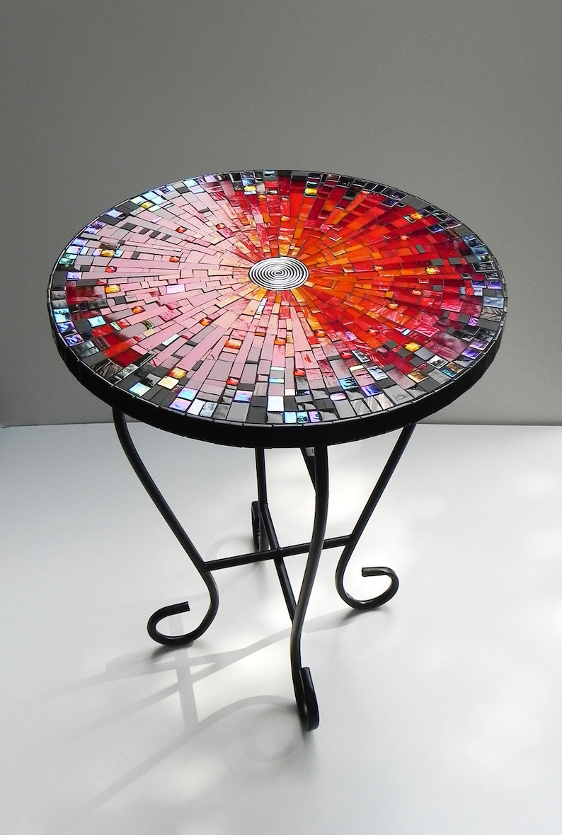 Stained Glass Mosaic Coffee Table Side Table Plant Stand | Etsy