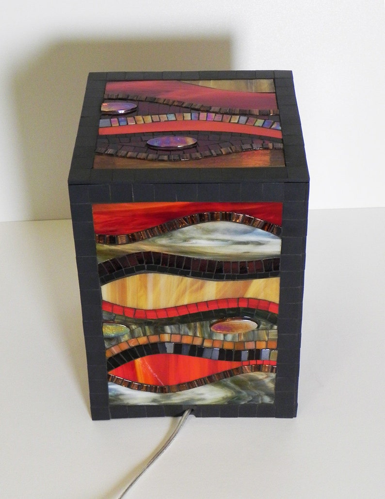 Stained Glass Mosaic Standing Lamp Floor Lamp Accent Table Etsy