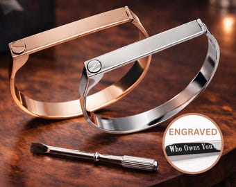 Individuell graviertes Schraubenarmband aus chirurgischem Stahl – diskrete Abnutzung, personalisierte Nachricht