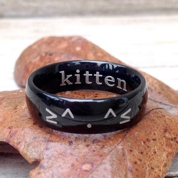 kitten ring, personalized ring for women, BDSM jewelry, DDLG rings, submissive jewelry, sub jewelry, discreet slave jewelry, kitty ring