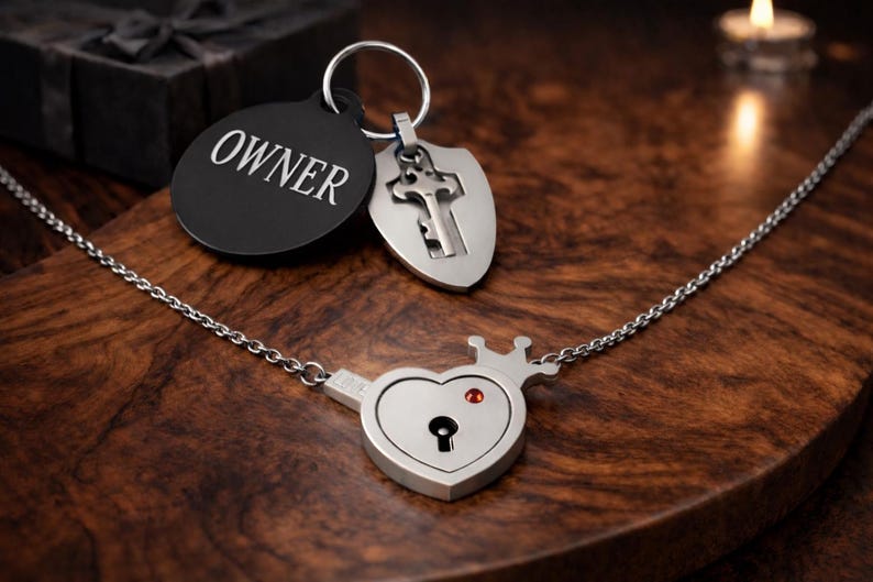 Custom LOCKING Day Collar, BDSM submissive collar, Personalized Couples Set, Dom and Sub gifts, BDSM Christmas, birthday, anniversary image 2